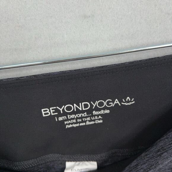 Beyond Yoga Leggings Womens Small Black Steel Spacedye Pocket Mesh Athleisure - Picture 4 of 16